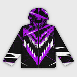 Женская ветровка Фиолетово-белая пасть на чёрном фоне