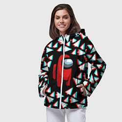 Ветровка с капюшоном женская Амонг ас телеграм, цвет: 3D-белый — фото 2