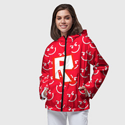 Ветровка с капюшоном женская Roblox smile pattern, цвет: 3D-черный — фото 2