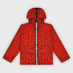 Женская ветровка Чёрная вертикальная полоса на красном фоне