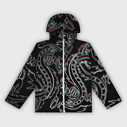 Женская ветровка Драконы глитч киберпанк