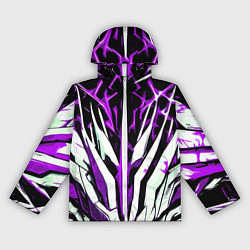 Женская ветровка Чёрный фон, фиолетово-белая абстракция