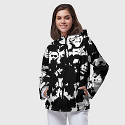 Ветровка с капюшоном женская Все рэперы черно белый, цвет: 3D-черный — фото 2