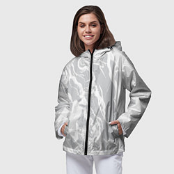 Ветровка с капюшоном женская Светлый серый абстракция, цвет: 3D-черный — фото 2