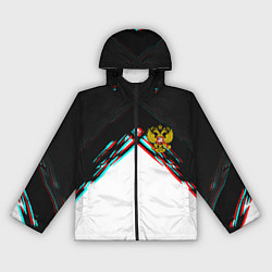 Женская ветровка Краски глитч герб РФ