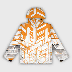 Женская ветровка Агрессивные оранжевые полосы на белом фоне