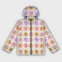 Женская ветровка Паттерн с цветами на кругах