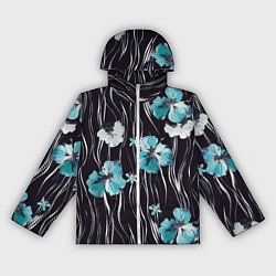 Женская ветровка Цветы и волнообразные линии
