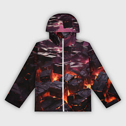 Женская ветровка Черные абстрактные квадратные камни в лаве