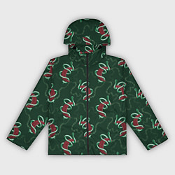 Женская ветровка Зеленая змея символ 2025 года на красной луне