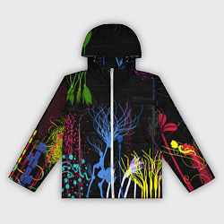Ветровка с капюшоном женская Неоновый сюреализм, цвет: 3D-белый