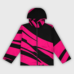 Женская ветровка Чёрный с ярко-розовыми полосами