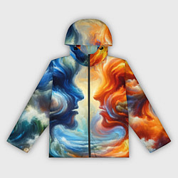 Женская ветровка Профили парня и девушки - две стихии