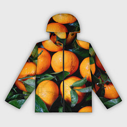 Женская ветровка Гора мандаринов апельсинов и листьев на Новый год