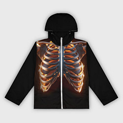 Женская ветровка Скелет человека в огне