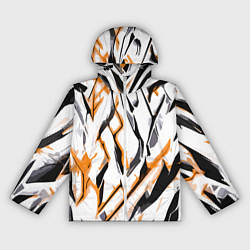 Женская ветровка Чёрно-жёлтые агрессивные полосы на белом фоне