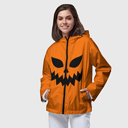 Ветровка с капюшоном женская Злая тыква верх, цвет: 3D-черный — фото 2