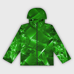 Ветровка с капюшоном женская Прозрачная изумрудная геометрия, цвет: 3D-черный