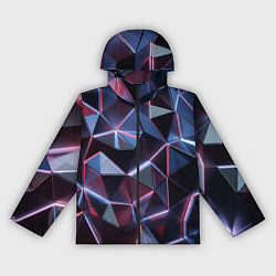Ветровка с капюшоном женская Неоновые геометрические плиты, цвет: 3D-черный