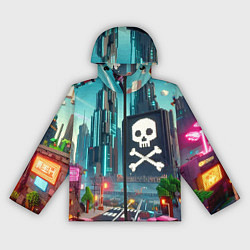 Женская ветровка Minecraft district with skull - ai art fantasy