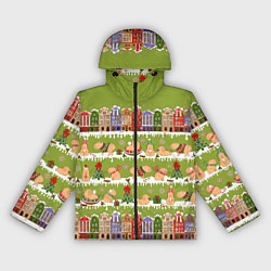 Женская ветровка Много капибар семьей на Новый год и Рождество