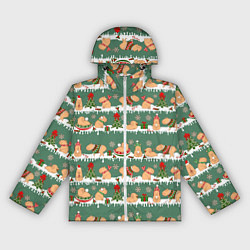 Женская ветровка Много капибар на Новый год и Рождество