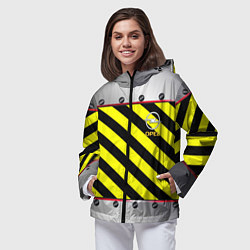 Ветровка с капюшоном женская Opel линии, цвет: 3D-черный — фото 2