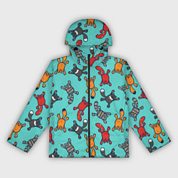 Женская ветровка Цветные котики паттерн