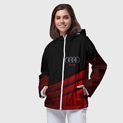 Ветровка с капюшоном женская AUDI carbon metal, цвет: 3D-белый — фото 2