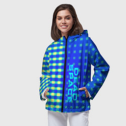 Ветровка с капюшоном женская Dead space текстура айзека, цвет: 3D-черный — фото 2