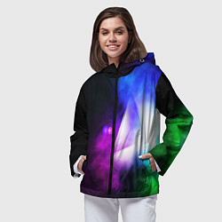 Ветровка с капюшоном женская Космос геометрия, цвет: 3D-черный — фото 2
