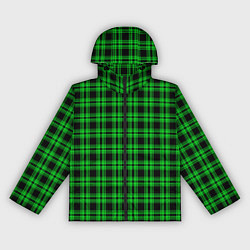 Женская ветровка Чёрно-зелёный клетчатый