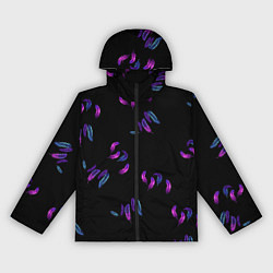 Женская ветровка Переливающиеся неоновые перья на тёмном фоне