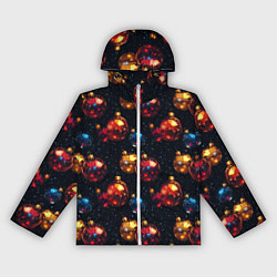 Женская ветровка Новогодние шары паттерн