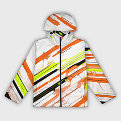 Женская ветровка Оранжево-жёлто-чёрные полосы на белом фоне