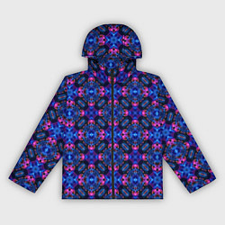 Женская ветровка Калейдоскопический узор синего и розового цвета