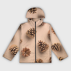 Женская ветровка Еловые шишки на бежевом фоне