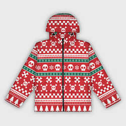 Женская ветровка Новогодний паттерн с черепами в новый год