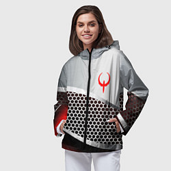 Ветровка с капюшоном женская Quake metal steel, цвет: 3D-черный — фото 2