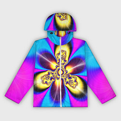 Женская ветровка Фрактальный неоновый узор абстракция