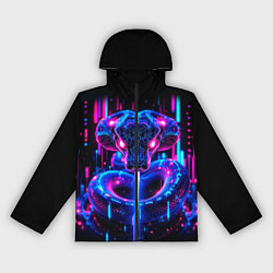 Женская ветровка Cyberpunk неоновая синяя змея