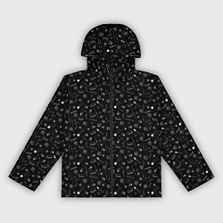 Ветровка с капюшоном женская Паттерн из радиодеталей, цвет: 3D-черный