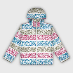 Женская ветровка Горизонтальные разноцветные полосы с тигровым узор