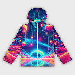 Женская ветровка Неоновый космос - нейроарт фантазия