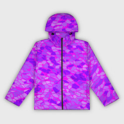 Женская ветровка Фиолетовые плитки на розовом фоне