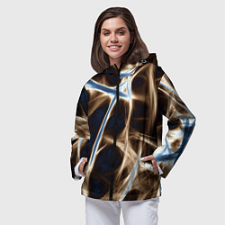 Ветровка с капюшоном женская Неоновые связи, цвет: 3D-черный — фото 2