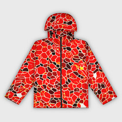 Женская ветровка Абстрактные плитки красные и чёрные