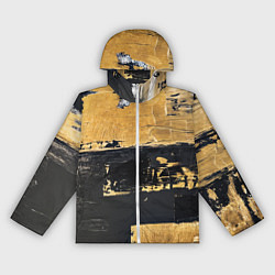 Женская ветровка Абстракция черная и коричневая краска