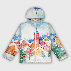 Женская ветровка Новогодний сказочный город
