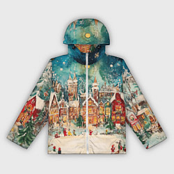 Женская ветровка Новогодний снежный город